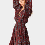 Natalie Martin | Bella Skirt - Feather Bordeaux - Skirts - YUCCA, Women’s clothing store Denver, women’s clothing website.