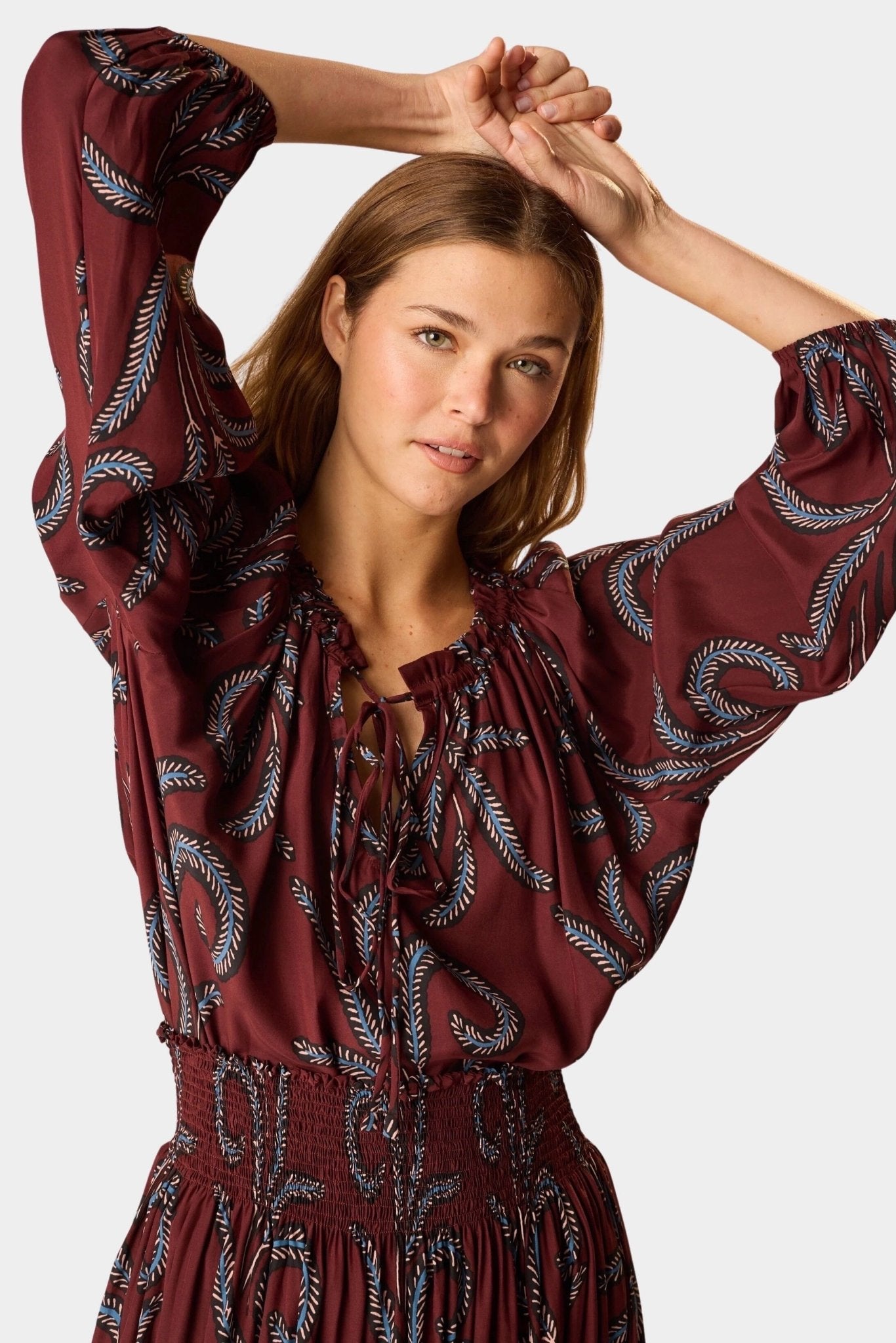 Natalie Martin | Bella Skirt - Feather Bordeaux - Skirts - YUCCA, Women’s clothing store Denver, women’s clothing website.