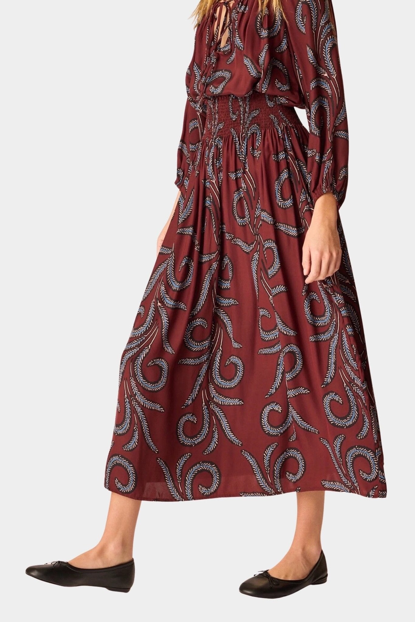 Natalie Martin | Bella Skirt - Feather Bordeaux - Skirts - YUCCA, Women’s clothing store Denver, women’s clothing website.