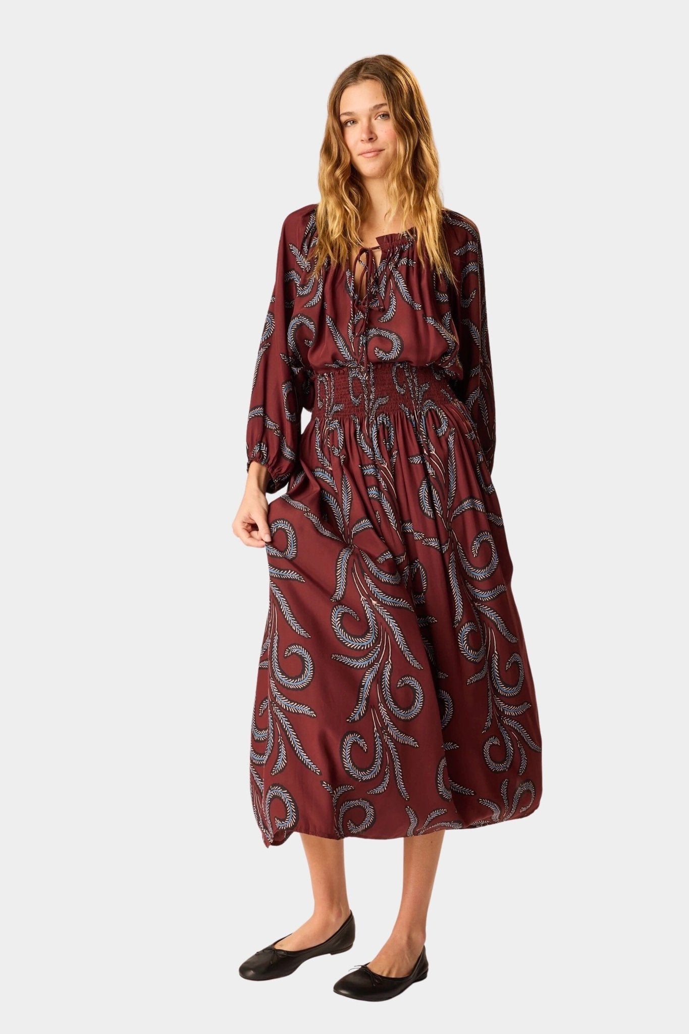 Natalie Martin | Bella Skirt - Feather Bordeaux - Skirts - YUCCA, Women’s clothing store Denver, women’s clothing website.