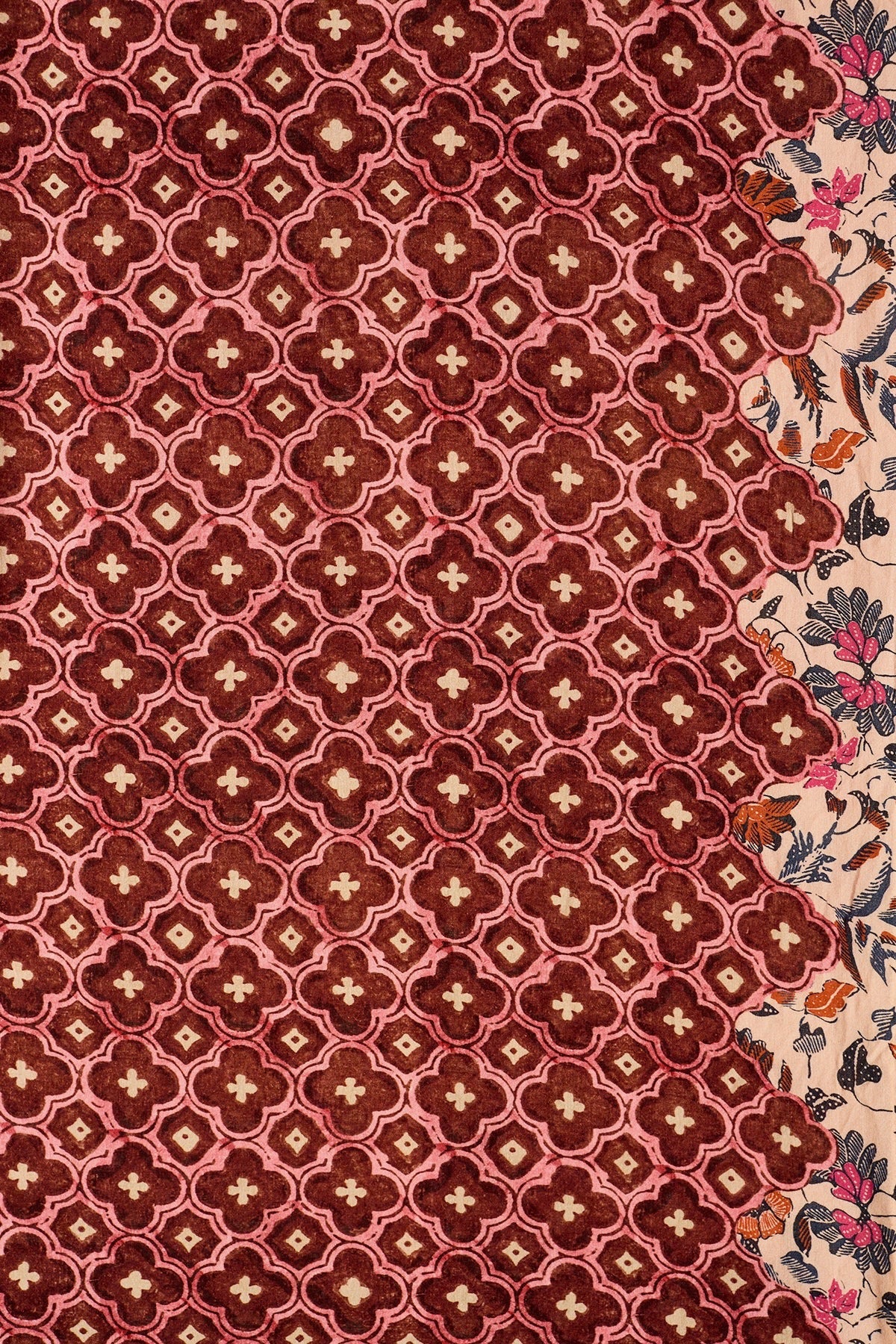 Natalie Martin Bella Skirt Mosaic Spice print detail with floral border trim