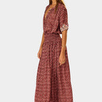 Natalie Martin Bella Skirt Mosaic Spice printed rayon maxi skirt at YUCCA Denver
