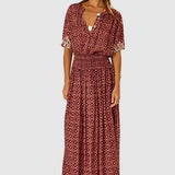 Natalie Martin Bella Skirt Mosaic Spice front view with fluid relaxed silhouette