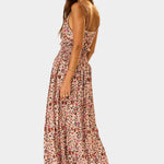 Natalie Martin Bella Skirt Wildflower Spice back view with smocked waistband and flowing floral silhouette