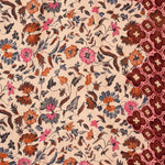 Natalie Martin Bella Skirt Wildflower Spice floral print detail with contrasting border trim and hand-drawn motif