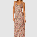 Natalie Martin Dakota Dress Wildflower Spice floral slip dress front view at YUCCA Denver