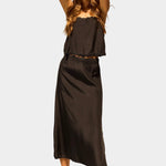 Natalie Martin Fern Cami Black Silk Embroidery full-length styling view with relaxed silk camisole fit