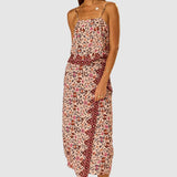 Natalie Martin Fern Cami Wildflower Spice front view with square neckline and lightweight rayon drape