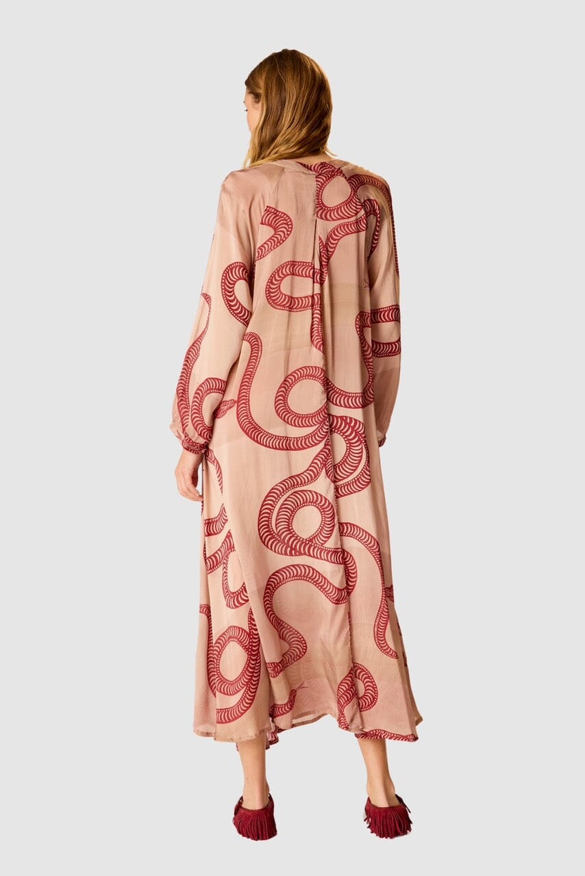 Natalie Martin - Fiore Maxi Dress - Ament Snake Bone - Dresses - YUCCA, artistic clothing for women, women's dress online.