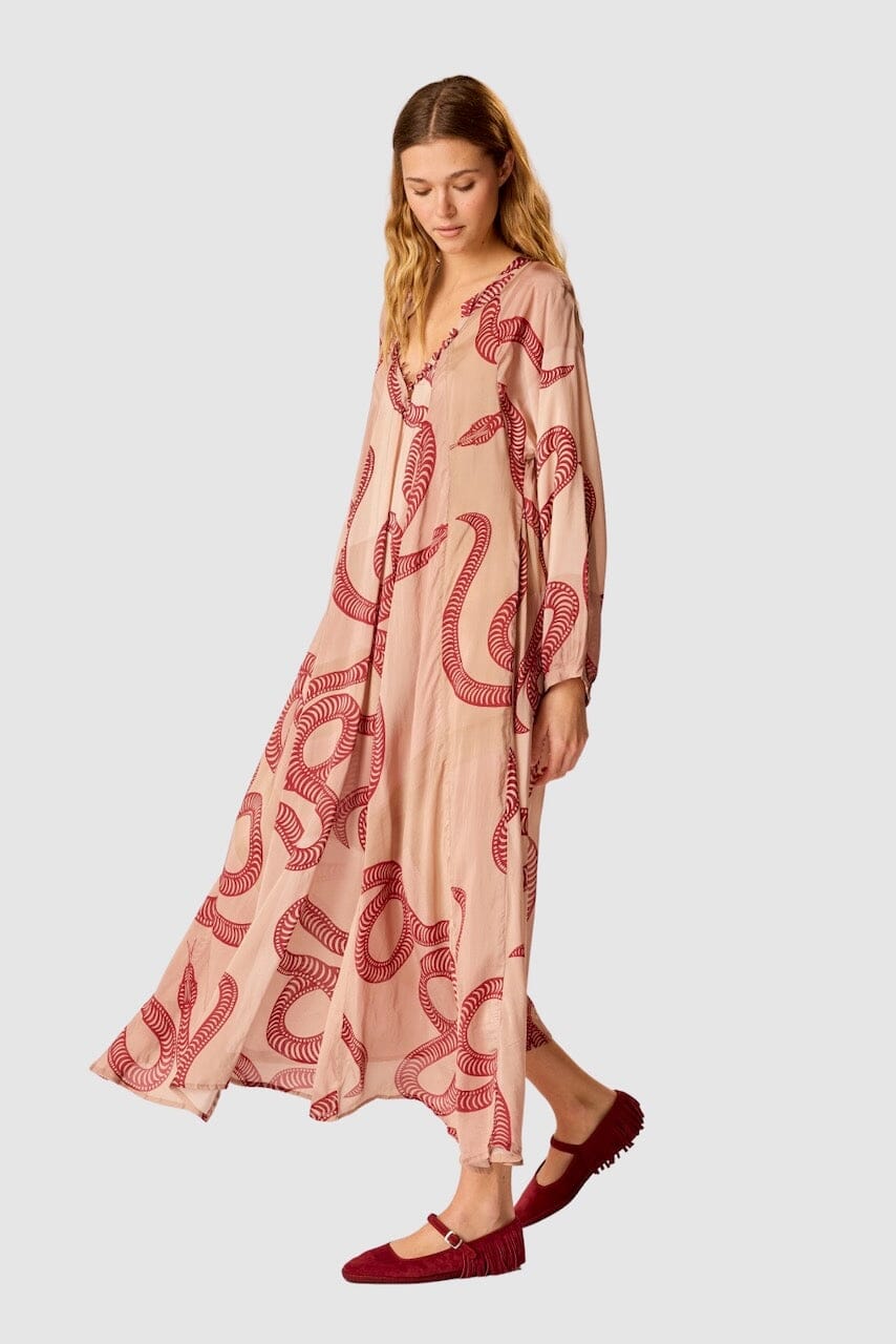Natalie Martin | Fiore Maxi Dress In Ament Snake Bone - SHOP YUCCA Dresses NATALIE MARTIN - YUCCA 
