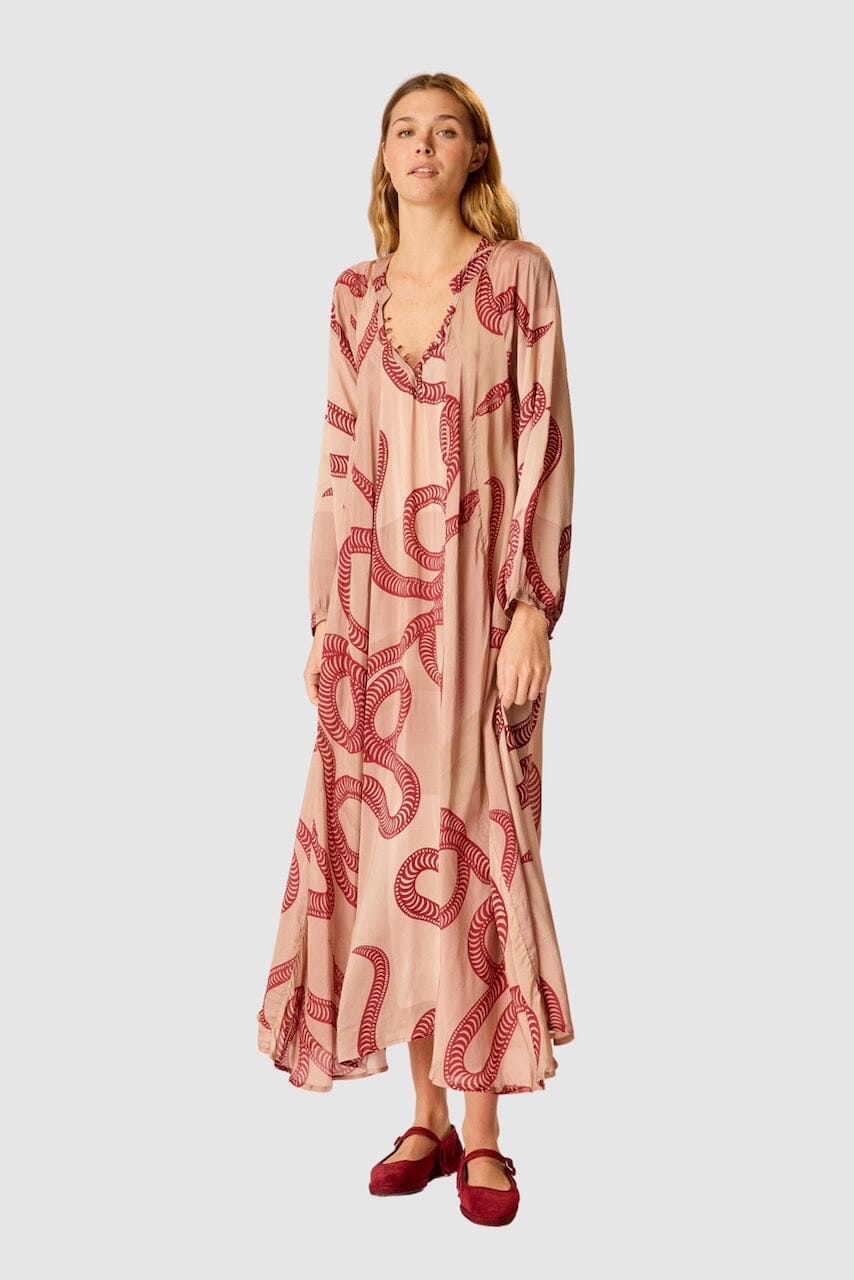 Natalie Martin | Fiore Maxi Dress In Ament Snake Bone - SHOP YUCCA Dresses NATALIE MARTIN - YUCCA 