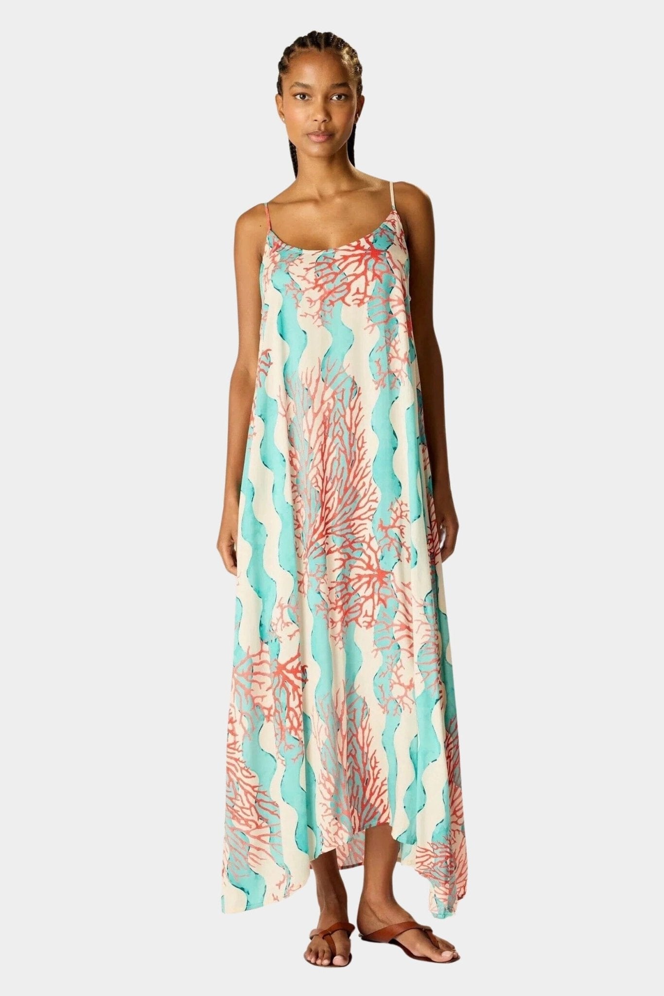 NATALIE MARTIN - Heather Maxi Dress - Coral Wave Turquoise - SHOP YUCCA - Dresses - NATALIE MARTIN - YUCCA, Women’s clothing store Denver, boutique stores near me, capsule wardrobe, women’s elevated basics, casual dresses Denver.
