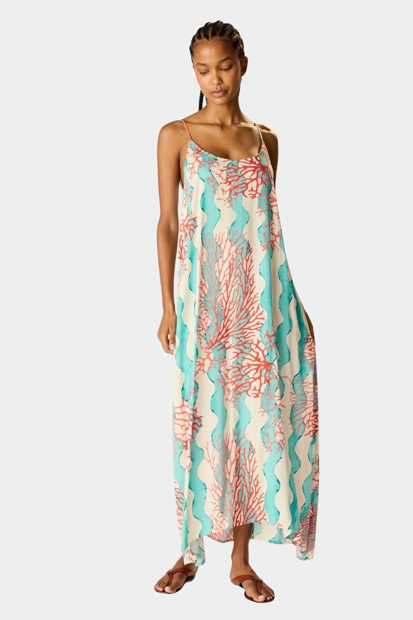 NATALIE MARTIN - Heather Maxi Dress - Coral Wave Turquoise - SHOP YUCCA - Dresses - NATALIE MARTIN - YUCCA, Women’s clothing store Denver, boutique stores near me, capsule wardrobe, women’s elevated basics, casual dresses Denver.