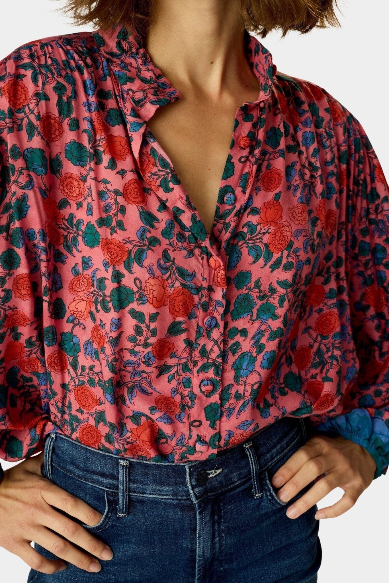 Natalie Martin | Iris Top In Rose Bandana - SHOP YUCCA Shirts & Tops NATALIE MARTIN - YUCCA, Boutiques Denver, stylish tops for women, cherry creek boutique, high quality casual tops.