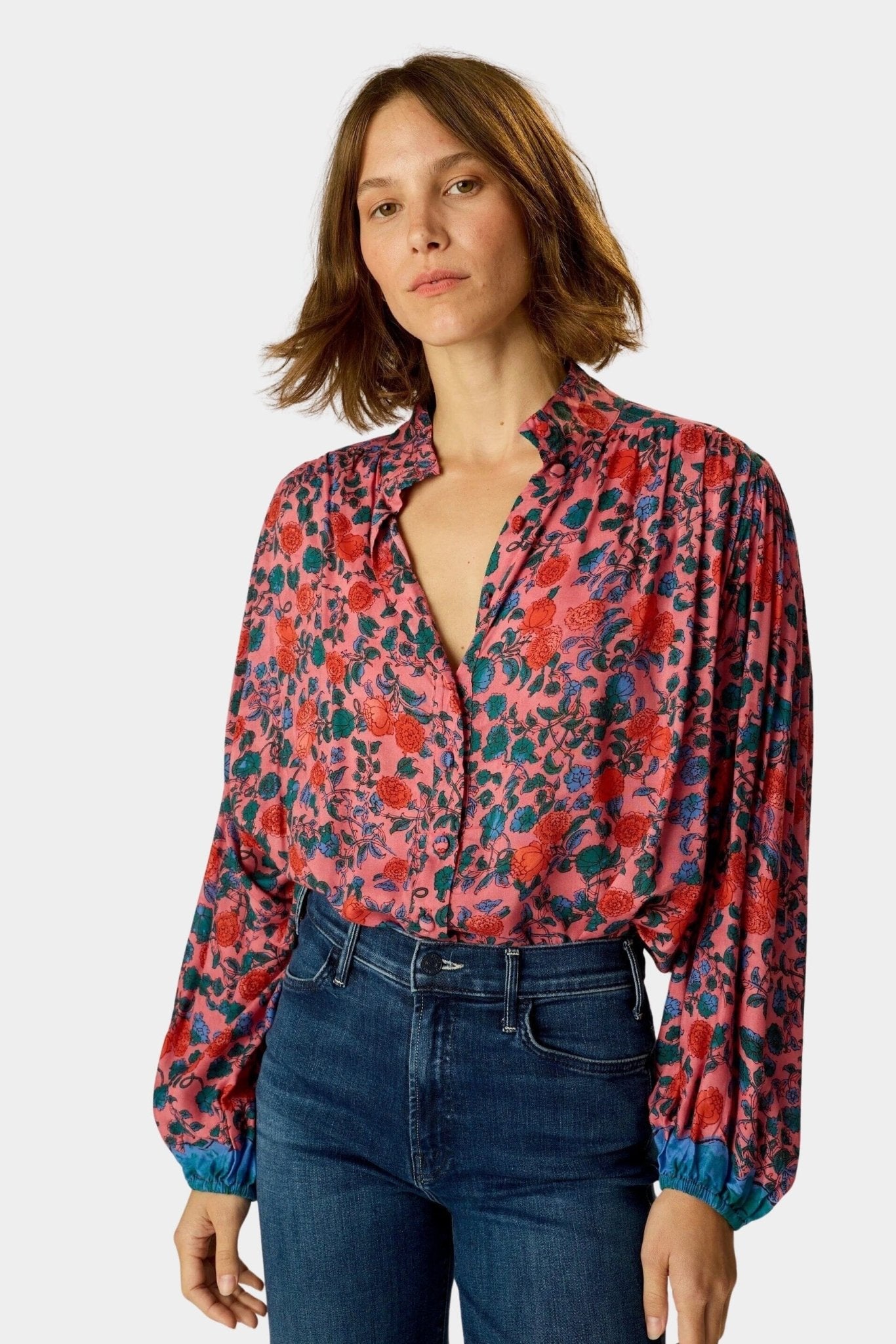 Natalie Martin | Iris Top In Rose Bandana - SHOP YUCCA Shirts & Tops NATALIE MARTIN - YUCCA, Boutiques Denver, stylish tops for women, cherry creek boutique, high quality casual tops.