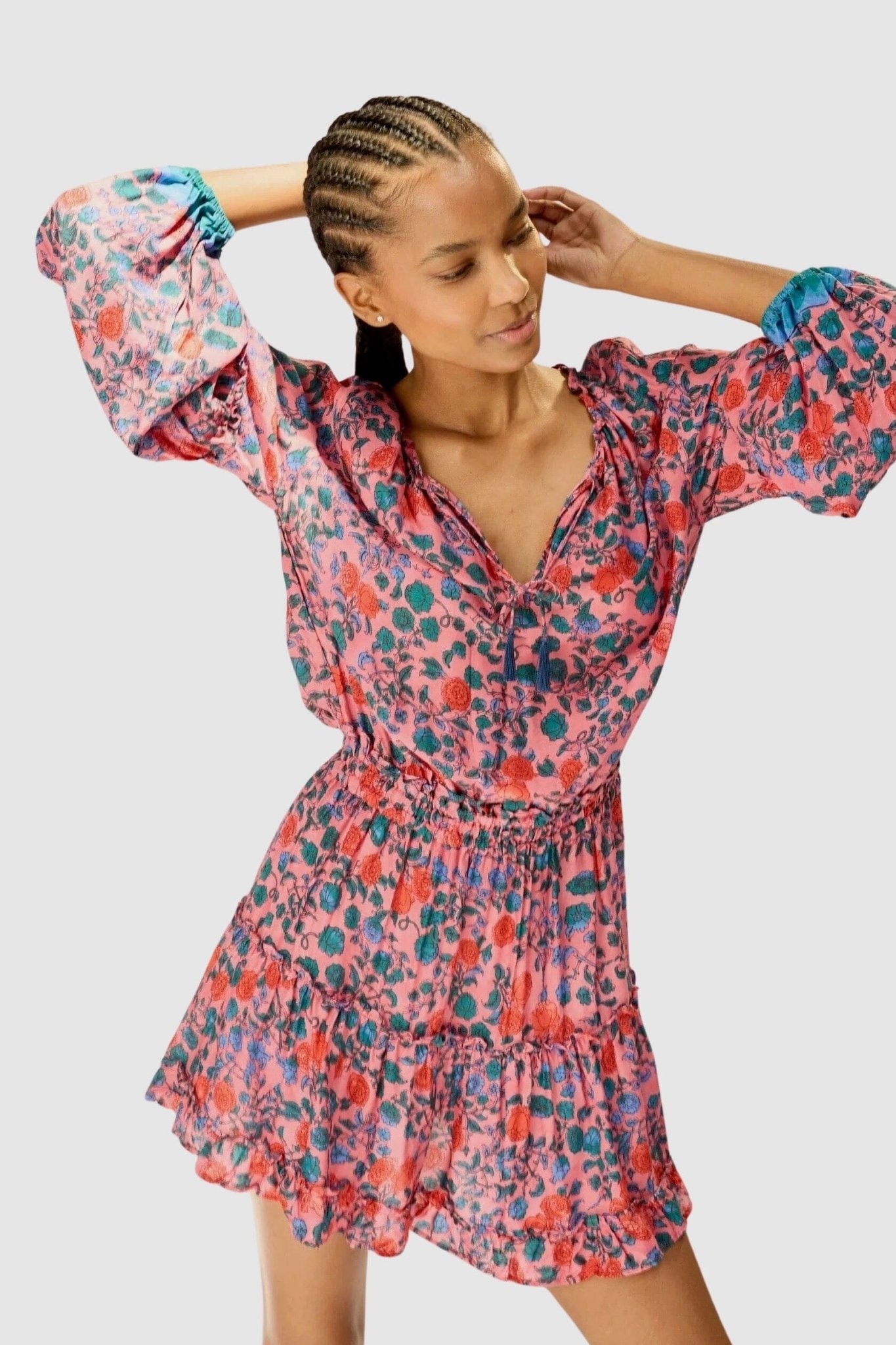 Natalie Martin - Maggie Dress - Rose Bandana - Dresses - YUCCA, women’s elevated basics, casual dresses Denver.