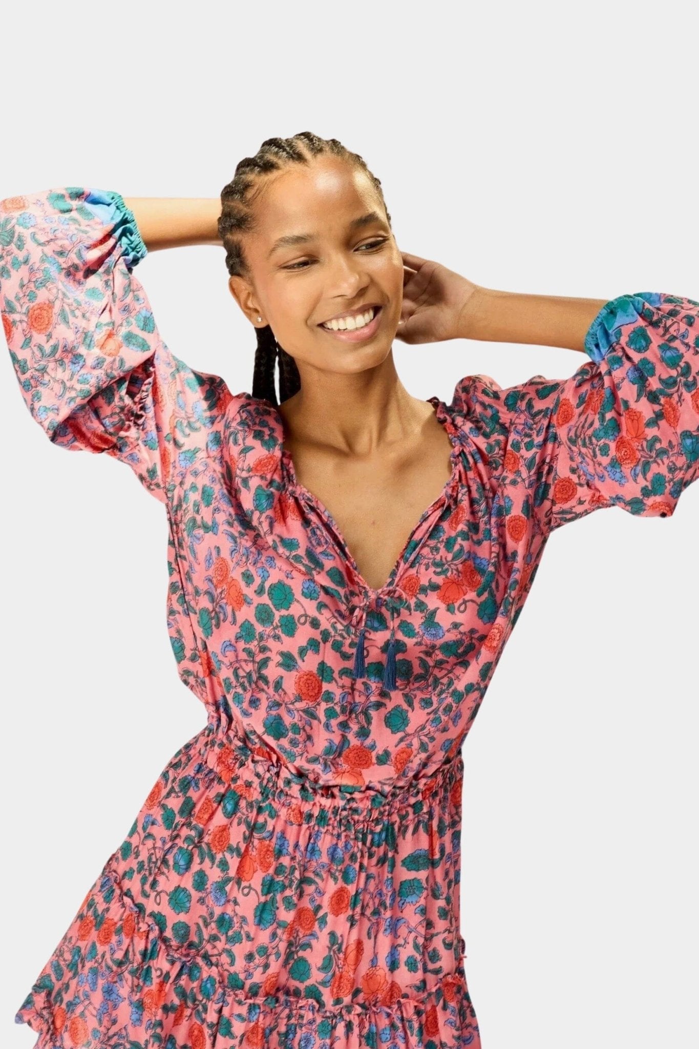 Natalie Martin - Maggie Dress - Rose Bandana - Dresses - YUCCA, women’s elevated basics, casual dresses Denver.
