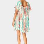 Natalie Martin | Marina Dress In Coral Wave Turquoise - SHOP YUCCA Dresses NATALIE MARTIN - YUCCA, Women’s clothing store Denver, boutique stores near me, capsule wardrobe, women’s elevated basics, casual dresses Denver.