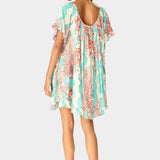 Natalie Martin | Marina Dress In Coral Wave Turquoise - SHOP YUCCA Dresses NATALIE MARTIN - YUCCA, Women’s clothing store Denver, boutique stores near me, capsule wardrobe, women’s elevated basics, casual dresses Denver.