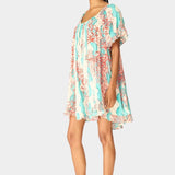 Natalie Martin | Marina Dress In Coral Wave Turquoise - SHOP YUCCA Dresses NATALIE MARTIN - YUCCA, Women’s clothing store Denver, boutique stores near me, capsule wardrobe, women’s elevated basics, casual dresses Denver.