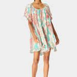 Natalie Martin | Marina Dress In Coral Wave Turquoise - SHOP YUCCA Dresses NATALIE MARTIN - YUCCA, Women’s clothing store Denver, boutique stores near me, capsule wardrobe, women’s elevated basics, casual dresses Denver.