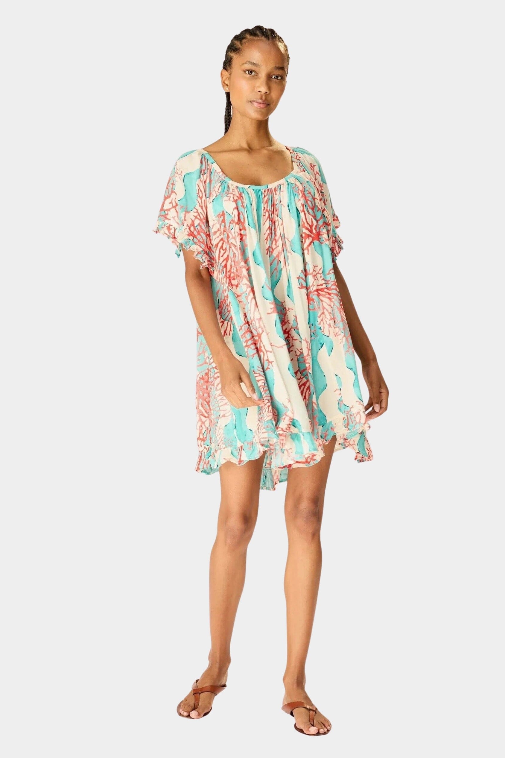 Natalie Martin | Marina Dress In Coral Wave Turquoise - SHOP YUCCA Dresses NATALIE MARTIN - YUCCA 