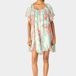 Natalie Martin | Marina Dress In Coral Wave Turquoise - SHOP YUCCA Dresses NATALIE MARTIN - YUCCA, Women’s clothing store Denver, boutique stores near me, capsule wardrobe, women’s elevated basics, casual dresses Denver.