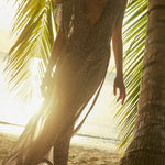 Natalie Martin Monica Dress Delphi Ink flowing viscose maxi dress in tropical light