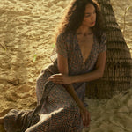Natalie Martin Monica Dress Delphi Ink relaxed resort dress editorial portrait