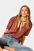 Natalie Martin | Square Scarf In Polkadot Crema - SHOP YUCCA Bandana NATALIE MARTIN - YUCCA 