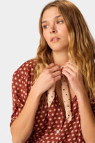 Natalie Martin | Square Scarf In Polkadot Crema - SHOP YUCCA Bandana NATALIE MARTIN - YUCCA 