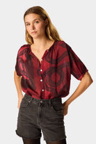 Natalie Martin | Violet Top In Ament Snake Oxblood - SHOP YUCCA Shirts & Tops NATALIE MARTIN - YUCCA 