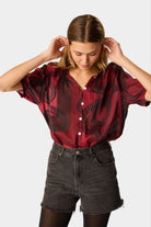 Natalie Martin | Violet Top In Ament Snake Oxblood - SHOP YUCCA Shirts & Tops NATALIE MARTIN - YUCCA 