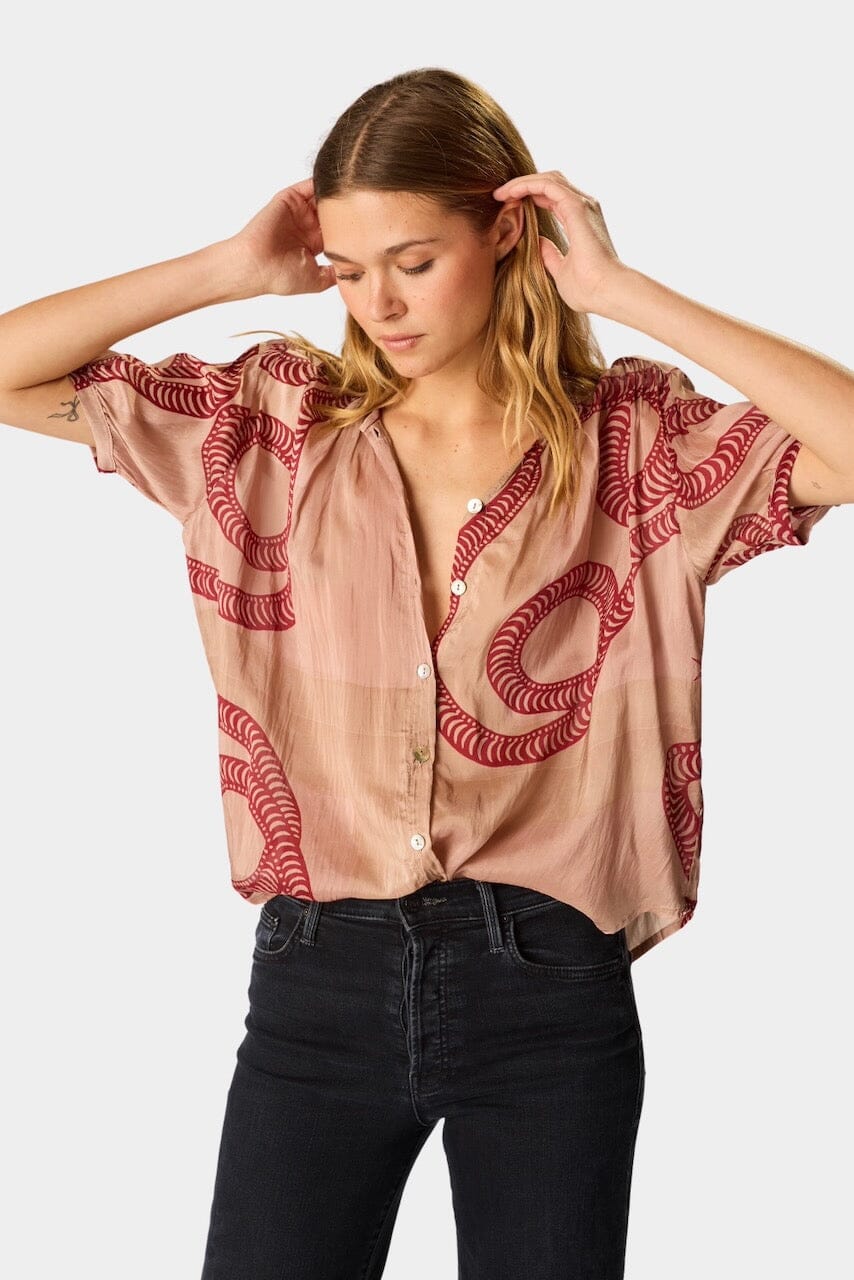 Natalie Martin | Violet Top In Ament Snake Bone - SHOP YUCCA Shirts & Tops NATALIE MARTIN - YUCCA 