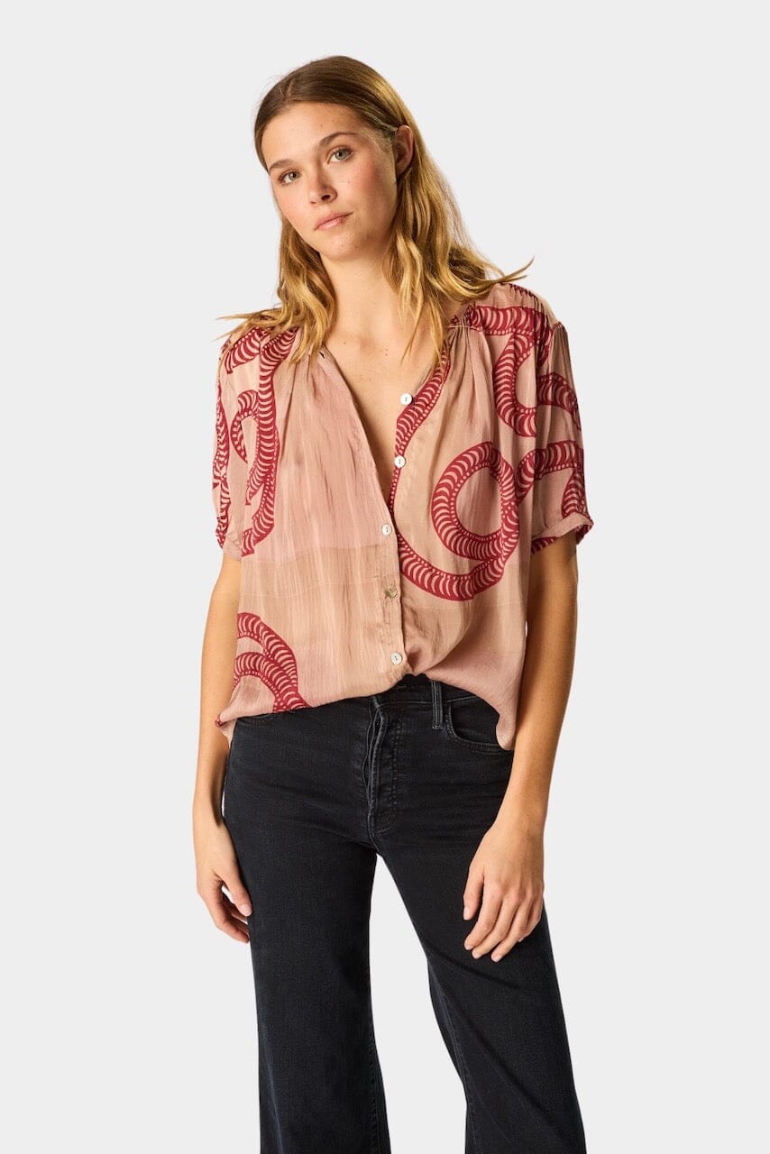Natalie Martin | Violet Top In Ament Snake Bone - SHOP YUCCA Shirts & Tops NATALIE MARTIN - YUCCA 
