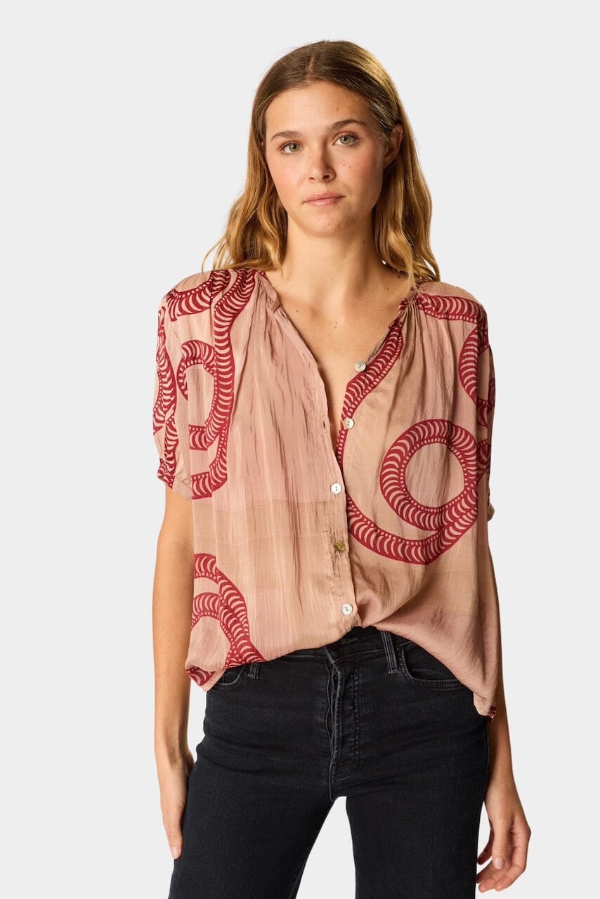 Natalie Martin | Violet Top In Ament Snake Bone - SHOP YUCCA Shirts & Tops NATALIE MARTIN - YUCCA 