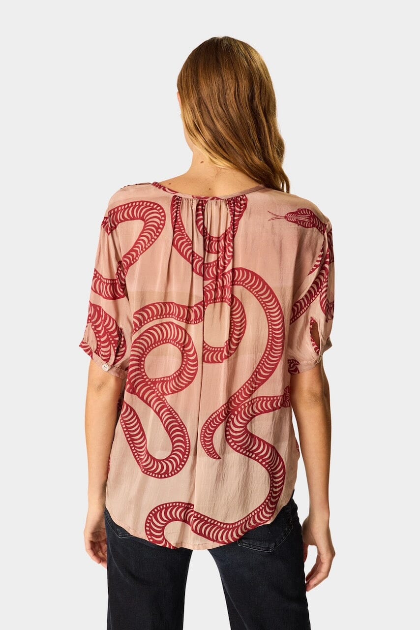 Natalie Martin | Violet Top In Ament Snake Bone - SHOP YUCCA Shirts & Tops NATALIE MARTIN - YUCCA 