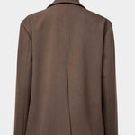 No.6 Austin Blazer in Chocolate, back view showing the center seam and relaxed silhouette