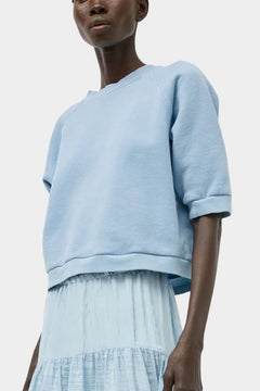 Front view of No.6 Emily Sweatshirt Chambray in soft blue cotton at SHOP YUCCA Denver