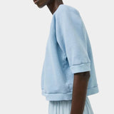 No.6 Emily Sweatshirt Chambray with raglan sleeves and cropped relaxed fit available at SHOP YUCCA Denver