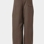 No.6 Holland Pant in Chocolate, back view showing the elasticated waist and single patch pocket