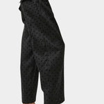 No.6 Justin Pant black dot linen wide leg cropped pant side view