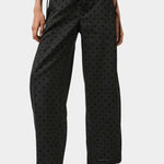 No.6 Justin Pant black dot linen tailored waist detail