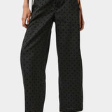 No.6 Justin Pant black dot linen tailored waist detail