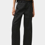 No.6 Justin Pant black polka dot linen cropped wide leg pant