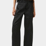 No.6 Justin Pant black polka dot linen cropped wide leg pant
