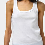 Max Top in White by No.6 everyday cotton tank top with scoop neckline and clean minimalist styling