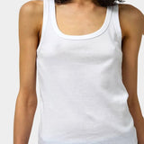 Max Top in White by No.6 everyday cotton tank top with scoop neckline and clean minimalist styling
