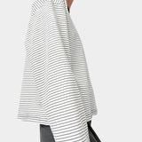 No.6 Nora Top in White Stripe, side profile highlighting the dropped shoulder and wide cuff