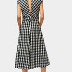 No.6 Rochelle Dress black white gingham with keyhole back detail